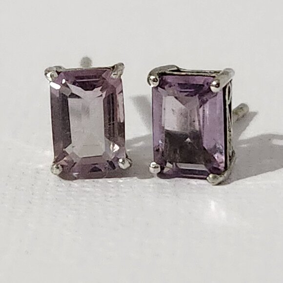 Retro Ametrine 925 3.20cts Natural Emerald Cut stud earrings - Picture 9 of 12